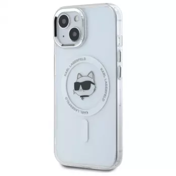 Karl Lagerfeld KLHMP15MHLSCHH kemény tok Apple iPhone 15 Plus 6,7 inch fehér IML Metal Choupette Head MagSafe