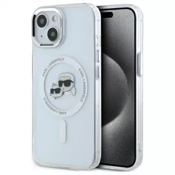 Karl Lagerfeld KLHMP14SHLSKCH kemény tok Apple iPhone 14 6,1 inch fehér IML fém Karl & Choupette Head MagSafe