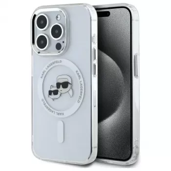 Karl Lagerfeld KLHMP15XHLSKCH keménytok IML Metal Karl & Choupette Head MagSafe iPhone 15 Pro Max 6,7 inch fehér