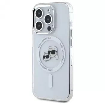 Karl Lagerfeld KLHMP15XHLSKCH keménytok IML Metal Karl & Choupette Head MagSafe iPhone 15 Pro Max 6,7 inch fehér