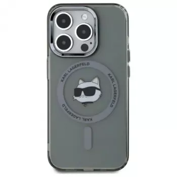 Karl Lagerfeld KF002417 iPhone 15 Pro Max 6,7 inch fekete kemény tok IML Metal Choupette Head MagSafe
