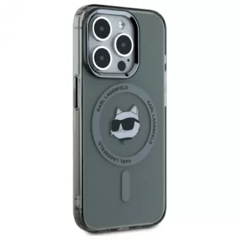 Karl Lagerfeld KF002417 iPhone 15 Pro Max 6,7 inch fekete kemény tok IML Metal Choupette Head MagSafe