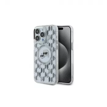 Karl Lagerfeld KLHMP15XHMCKMHT iPhone 15 Pro Max 6,7 inch átlátszó IML Monogram Karl & Choupette Head MagSafe tok