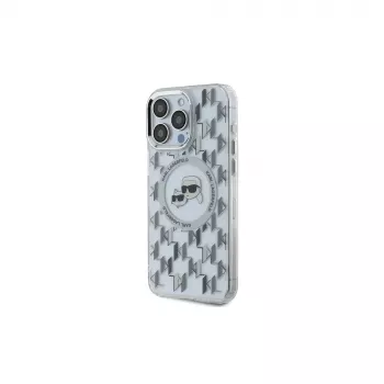 Karl Lagerfeld KLHMP15XHMCKMHT iPhone 15 Pro Max 6,7 inch átlátszó IML Monogram Karl & Choupette Head MagSafe tok