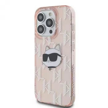 Karl Lagerfeld KLHCP14XHKLPCHP iPhone 14 Pro Max 6,7 inch rózsaszín kemény tok IML Choupette Head & Monogram