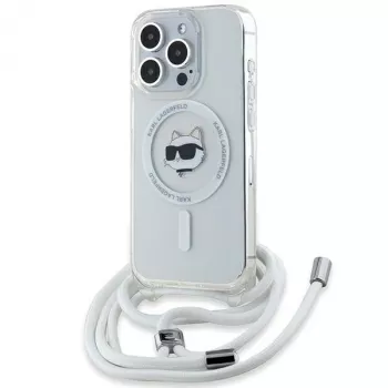 Karl Lagerfeld KLHMP14XHCCHNT iPhone 14 Pro Max 6,7 kemény tok átlátszó IML Choupette Head & Cord Magsafe