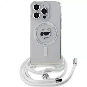 Karl Lagerfeld KLHMP14XHCCHNT iPhone 14 Pro Max 6,7 kemény tok átlátszó IML Choupette Head & Cord Magsafe