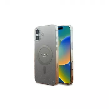 Guess IML Glitter Gradient MagSafe tok iPhone 16 Plus-hoz (barna)