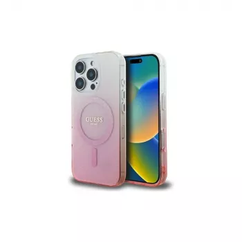 Guess IML Glitter Gradient MagSafe tok iPhone 16 Pro-hoz (rózsaszín)