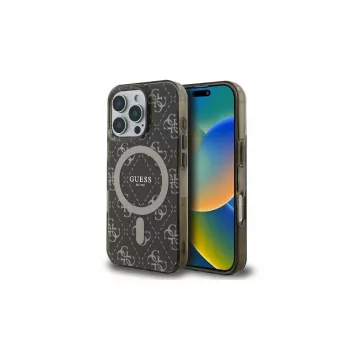 Guess GUHMP16LH4DTEW iPhone 16 Pro 6,3 kemény tok IML 4G Background MagSafe barna