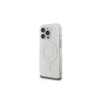 Guess GUHMP16LH4DTEH iPhone 16 Pro 6,3 inch fehér kemény tok IML 4G Background MagSafe