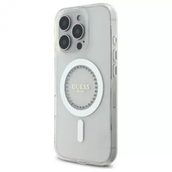 Guess GUHMP16XPFTDTEH kemény tok Apple iPhone 16 Pro Max 6,9 hüvelykhez, fehér IML strasszkövek MagSafe