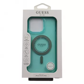Guess IML Rhinestones MagSafe tok iPhone 16 Pro Max-hoz (zöld)