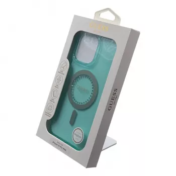 Guess IML Rhinestones MagSafe tok iPhone 16 Pro Max-hoz (zöld)