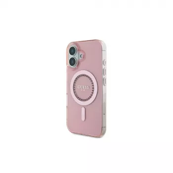 Guess IML Rhinestones MagSafe tok iPhone 16-hoz (rózsaszín)