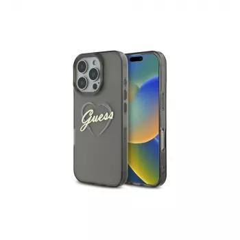 Guess GUHCP16LHCHGSPK kemény tok Apple iPhone 16 Pro 6,3 hüvelykhez, fekete IML Heart