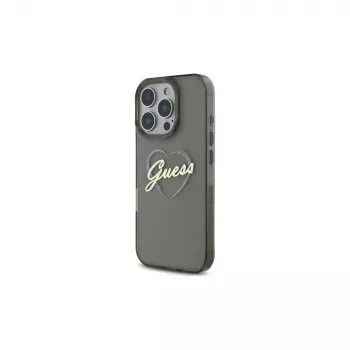 Guess GUHCP16LHCHGSPK kemény tok Apple iPhone 16 Pro 6,3 hüvelykhez, fekete IML Heart