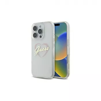 Guess GUHCP16LHCHGSPT IML Heart kemény tok Apple iPhone 16 Pro 6,3-hoz, átlátszó