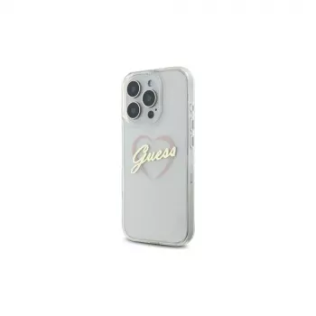 Guess GUHCP16LHCHGSPT IML Heart kemény tok Apple iPhone 16 Pro 6,3-hoz, átlátszó