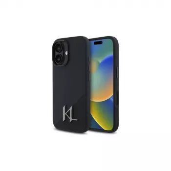 Karl Lagerfeld Shadow Metal Initial merev tok Apple iPhone 16 6,1 inch – fekete