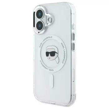 Karl Lagerfeld KLHMP16SHLSKIH merev tok IML Metal Karl Head MagSafe Apple iPhone 16 6,1 inch, fehér