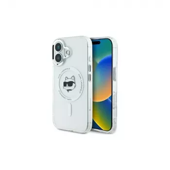Karl Lagerfeld KLHMP16MHLSCHH merev tok IML Metal Choupette Head MagSafe iPhone 16 Plus 6.7 fehér