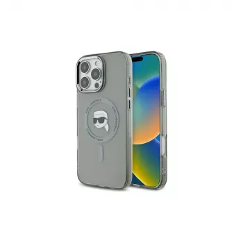 Karl Lagerfeld KLHMP16LHLSKIK merev tok IML Metal Karl Head MagSafe Apple iPhone 16 Pro 6,3 inch fekete