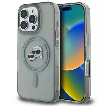Karl Lagerfeld KLHMP16XHLSKCK merev tok IML Metal Karl & Choupette Head MagSafe Apple iPhone 16 Pro Max 6,9 inch, fekete