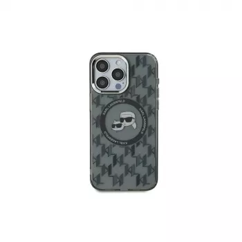 Karl Lagerfeld KLHMP16SHMCKMHK iPhone 16 6.1 fekete IML Monogram Karl & Choupette Head MagSafe tok