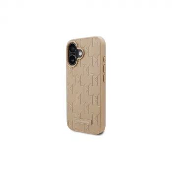 Karl Lagerfeld KLHMP16SPKHPORPE Hardcase iPhone 16 6,1 inch bézs Hot Stamp MagSafe