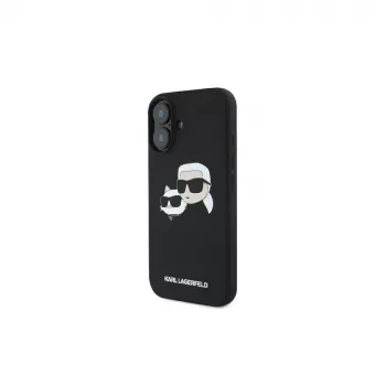 Karl Lagerfeld KLHMP16SSKCHPPLK iPhone 16 6.1 fekete Hardcase szilikon Double Heads Print MagSafe