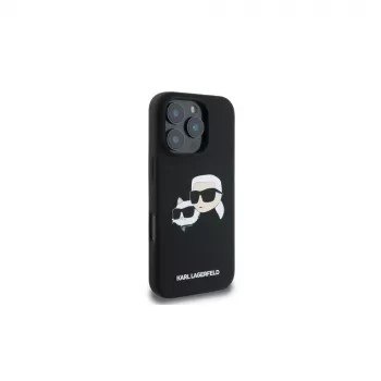 Karl Lagerfeld KLHMP16LSKCHPPLK iPhone 16 Pro 6,3 inch fekete Hardcase szilikon Double Heads Print MagSafe