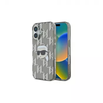 Karl Lagerfeld IML Karl Head Electroplated tok iPhone 16-hoz (fekete)