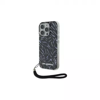 Karl Lagerfeld Zebra With Cord tok iPhone 16 Pro-hoz, lila