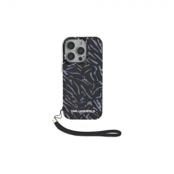 Karl Lagerfeld Zebra With Cord tok iPhone 16 Pro-hoz, lila