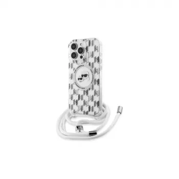 Karl Lagerfeld KLHMP16XHCKCKLCT iPhone 16 Pro Max 6,9 inch átlátszó Hardcase IML Crossbody Monogram Karl & Choupette Head MagSafe