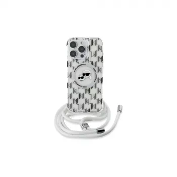 Karl Lagerfeld KLHMP16XHCKCKLCT iPhone 16 Pro Max 6,9 inch átlátszó Hardcase IML Crossbody Monogram Karl & Choupette Head MagSafe