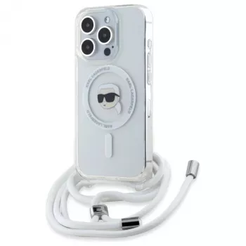 Karl Lagerfeld KLHMP16XHCKHNT iPhone 16 Pro Max 6,9 inch Hardcase átlátszó Crossbody IML Karl Head Magsafe