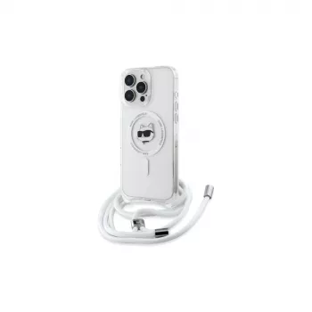 Karl Lagerfeld KLHMP16LHCCHNT iPhone 16 Pro 6.3 Hardcase átlátszó IML Choupette Head & Cord Magsafe