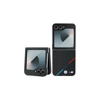BMW Hardcase Samsung Galaxy Z Flip6 / Z Flip7 FE-hez - Carbon Tricolor fekete