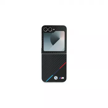 BMW Hardcase Samsung Galaxy Z Flip6 / Z Flip7 FE-hez - Carbon Tricolor fekete