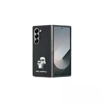 Karl Lagerfeld KLHCZFD6SAPKCNPK Saffiano Metal Pin merev tok Samsung Galaxy Z Fold6-hoz (F956) - fekete