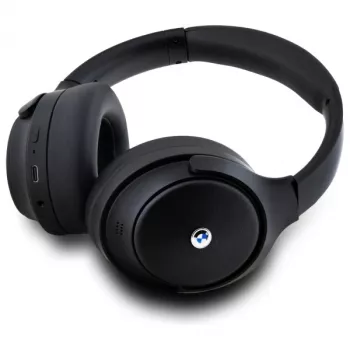 BMW fejhallgató Bluetooth-s aktív zajszűréssel, fekete, fém logókkal