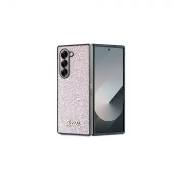 Guess GUHCZFD6HGGSHP kemény tok Samsung Galaxy Z Fold6-hoz (F956) - rózsaszín 4G Glitter Script