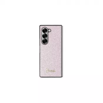 Guess GUHCZFD6HGGSHP kemény tok Samsung Galaxy Z Fold6-hoz (F956) - rózsaszín 4G Glitter Script