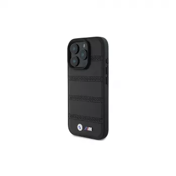 BMW M Perforated And Stitched Line kemény tok Apple iPhone 16 Pro 6,3 inch fekete MagSafe