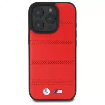 BMW M Collection M Perforated And Stitched Line kemény tok iPhone 16 Pro Max 6,9 inch piros MagSafe