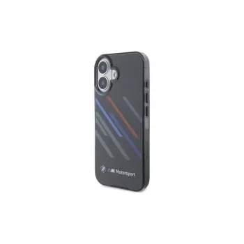 BMW BMHCP16M23HTRAK kemény tok iPhone 16 Plus 6,7 inch fekete Motorsport IML Random Stripes