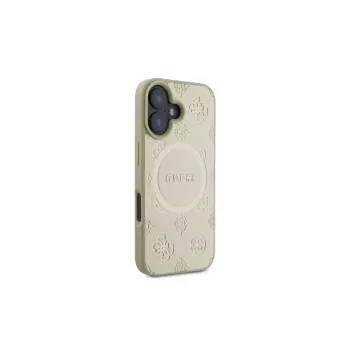 Guess Saffiano Peony Classic Logo MagSafe tok iPhone 16 készülékhez (arany)
