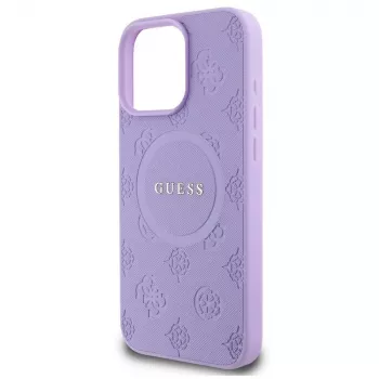 Guess GUHMP16XPSAPSMEU iPhone 16 Pro Max 6,9 inch lila keménytok Saffiano Peony Classic Logo MagSafe